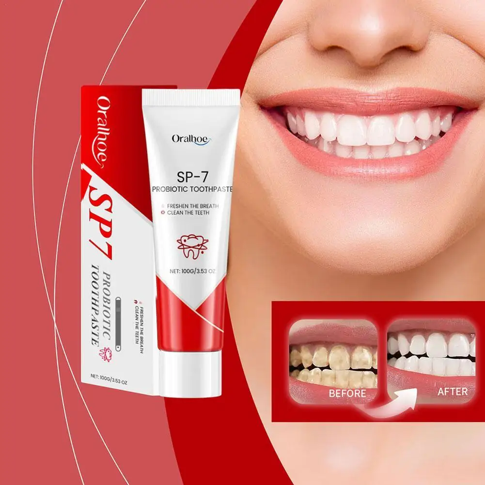 Probiotic Toothpaste SP 7 Whitening Tooth Remove Plaque Stains Teeth Whitener Oral Hygiene Clean Fresh Breath Denta 120g New