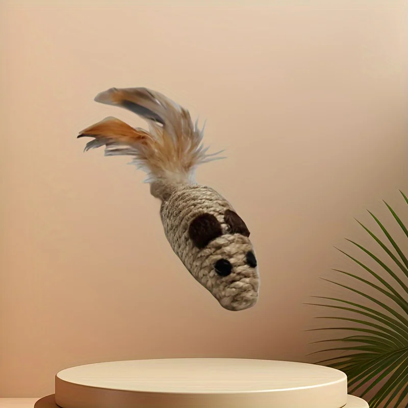 4 قطعة السيزال كاذبة الماوس القط لعبة لدغة المقاومة دمية محشوة لعبة القط التفاعلية محاكاة الفئران هريرة اللعب الذاتي ألعاب من القطيفة