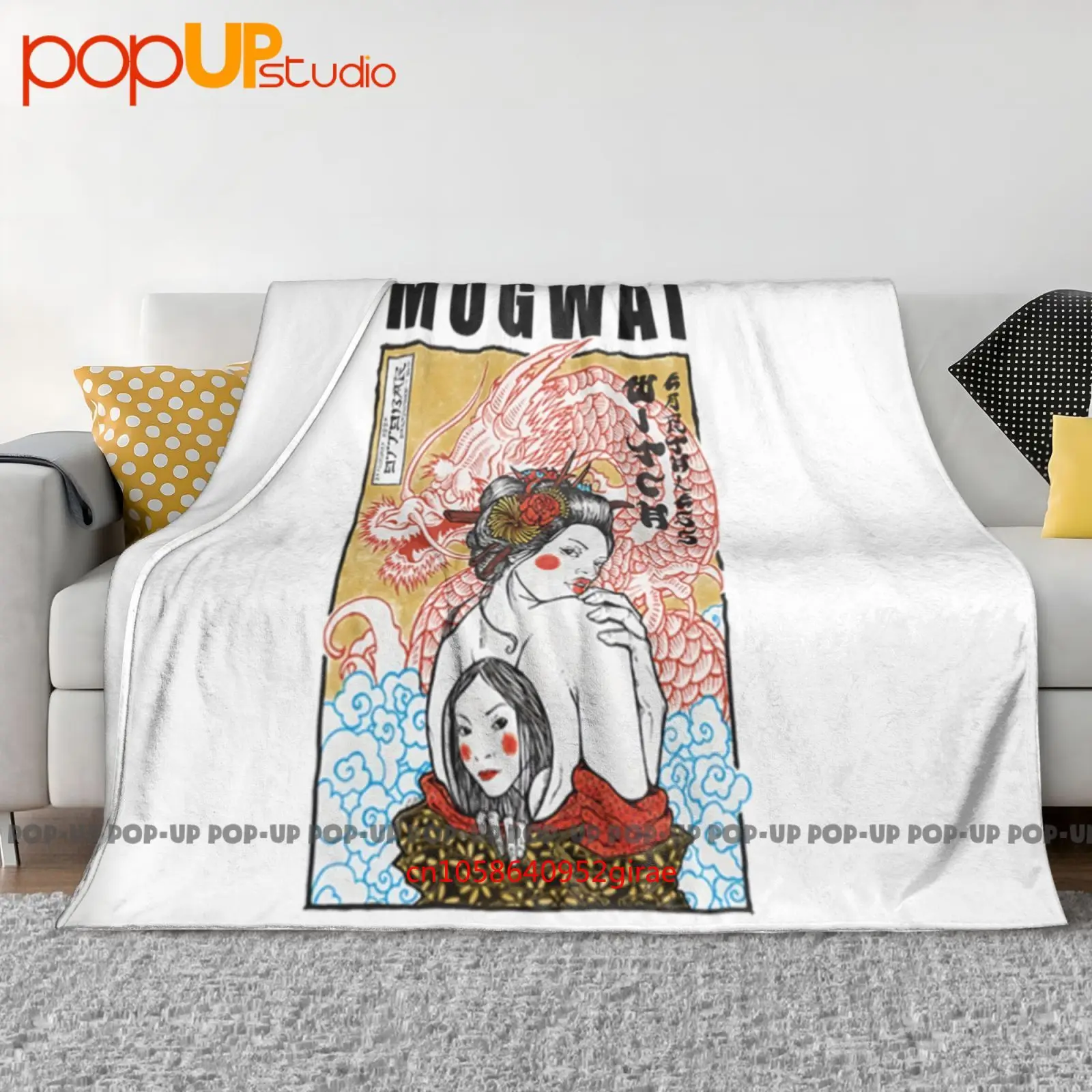 Mogwai Rock Band Geisha Dragon Japanese Tattoo Ultra-Soft Blanket Quilt Winter Sofa Cover Bed Covers