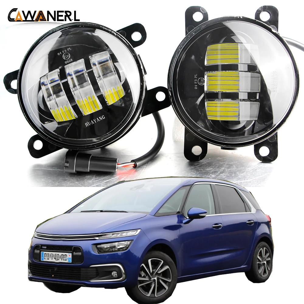 2 Pieces Fog Light Assembly For Citroen C4 Coupe Hatchback Sedan 2004-2023 (Except Cactus) Car Front Bumper LED Fog Lamp DRL H11