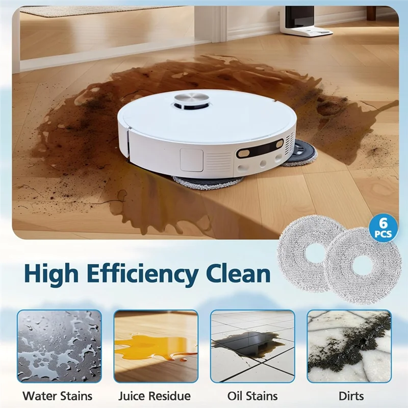 DHIPP-Multi-Pack Mop Pads For Dreame L40, L10S, X40, L20 Series Ultra Robot Vacuums - Heat Resistance Feature