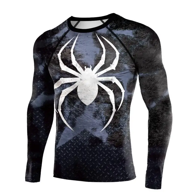 Cosplay Movie Spider Costumes for Men 3D Print Superhero Long Sleeve Tops Fitness Quick Dry Compression Shirts Novelty Clothes