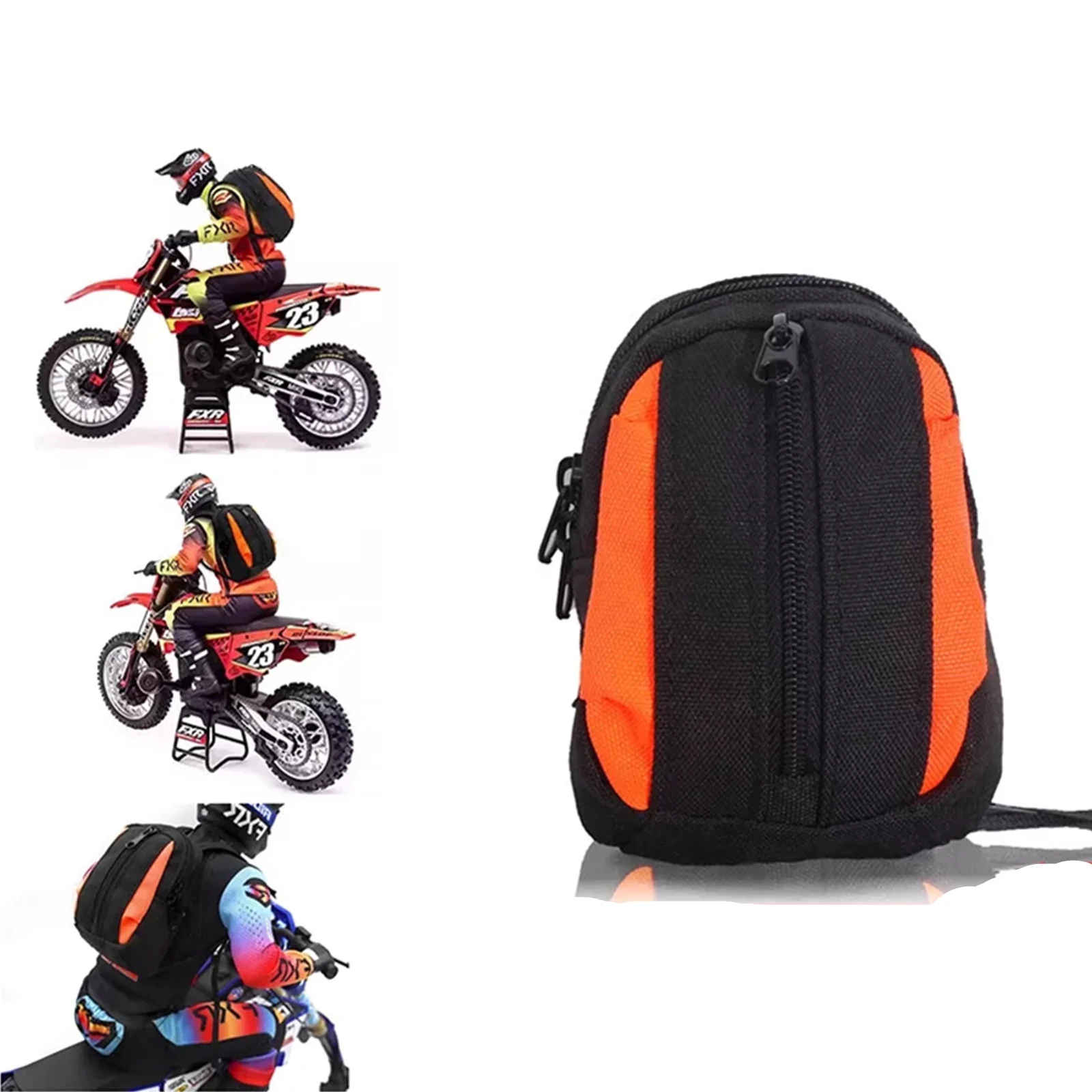 حقيبة ظهر صغيرة على شكل دمية لـ 1/4 LOSI PROMOTO-MX دراجة نارية محاكاة حقيبة الظهر حقيبة التخزين حقيبة الأمتعة حقيبة يد ديكورا #2