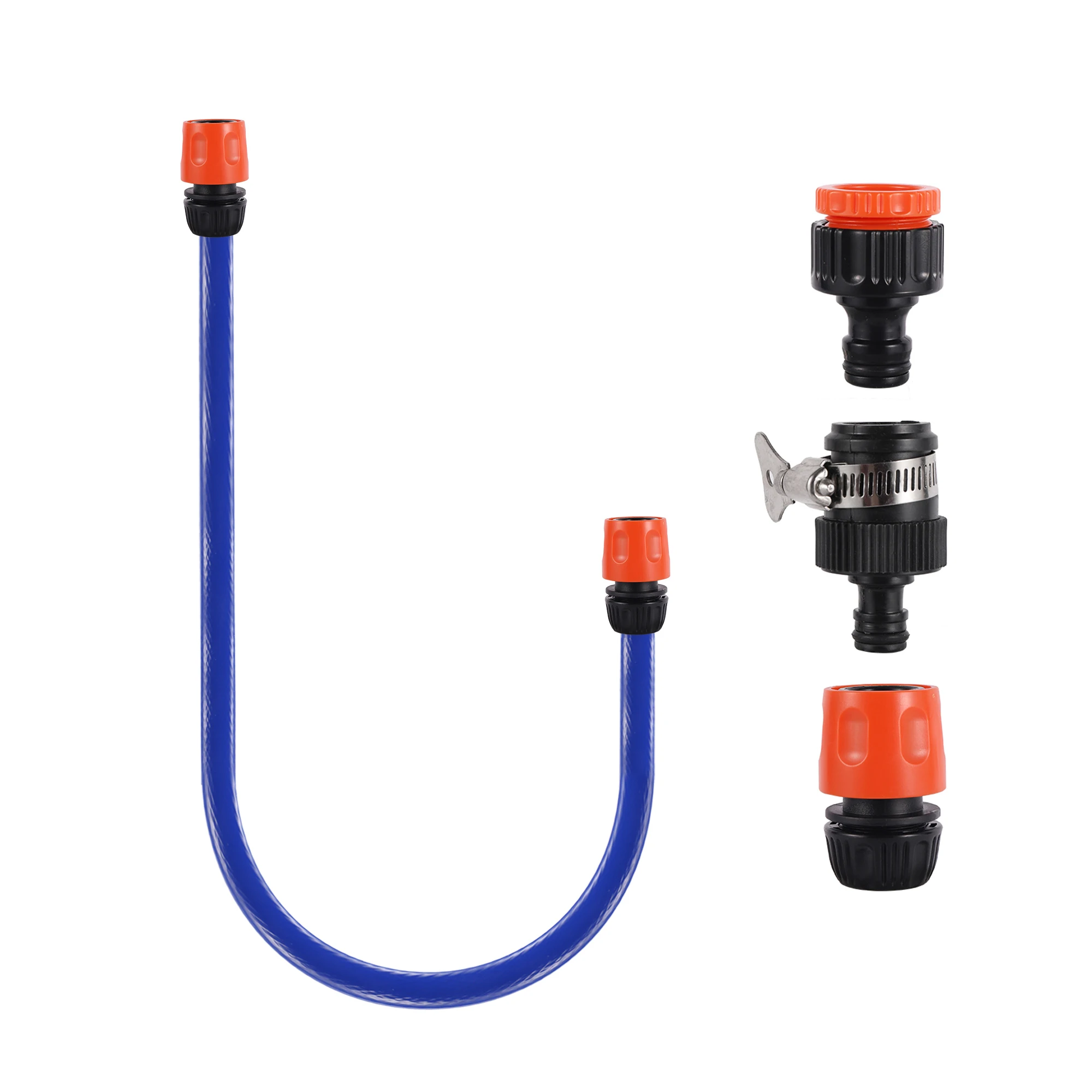 

Blue Hose With Quick Connect Faucet Street 16mm PVC Hose Garden Irrigation Lawn Flower Watering Tools Car Wash Hose