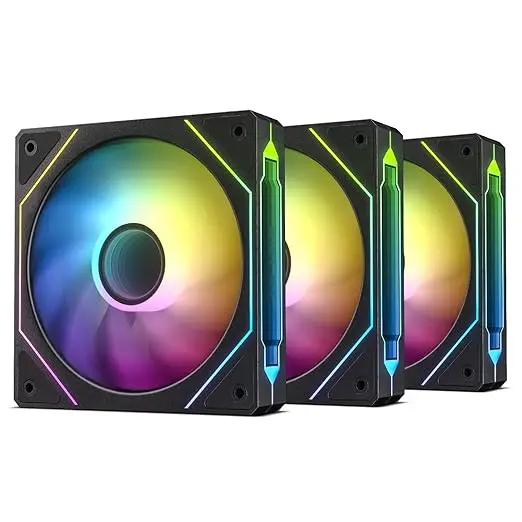 High Cooling 12CM Computer Chassis Fan,800-1600RPM Infinite Prism ARGB Fan/3 Mirror Surfaces/4PIN/3PIN ARGB PWM QuietCooling Fan