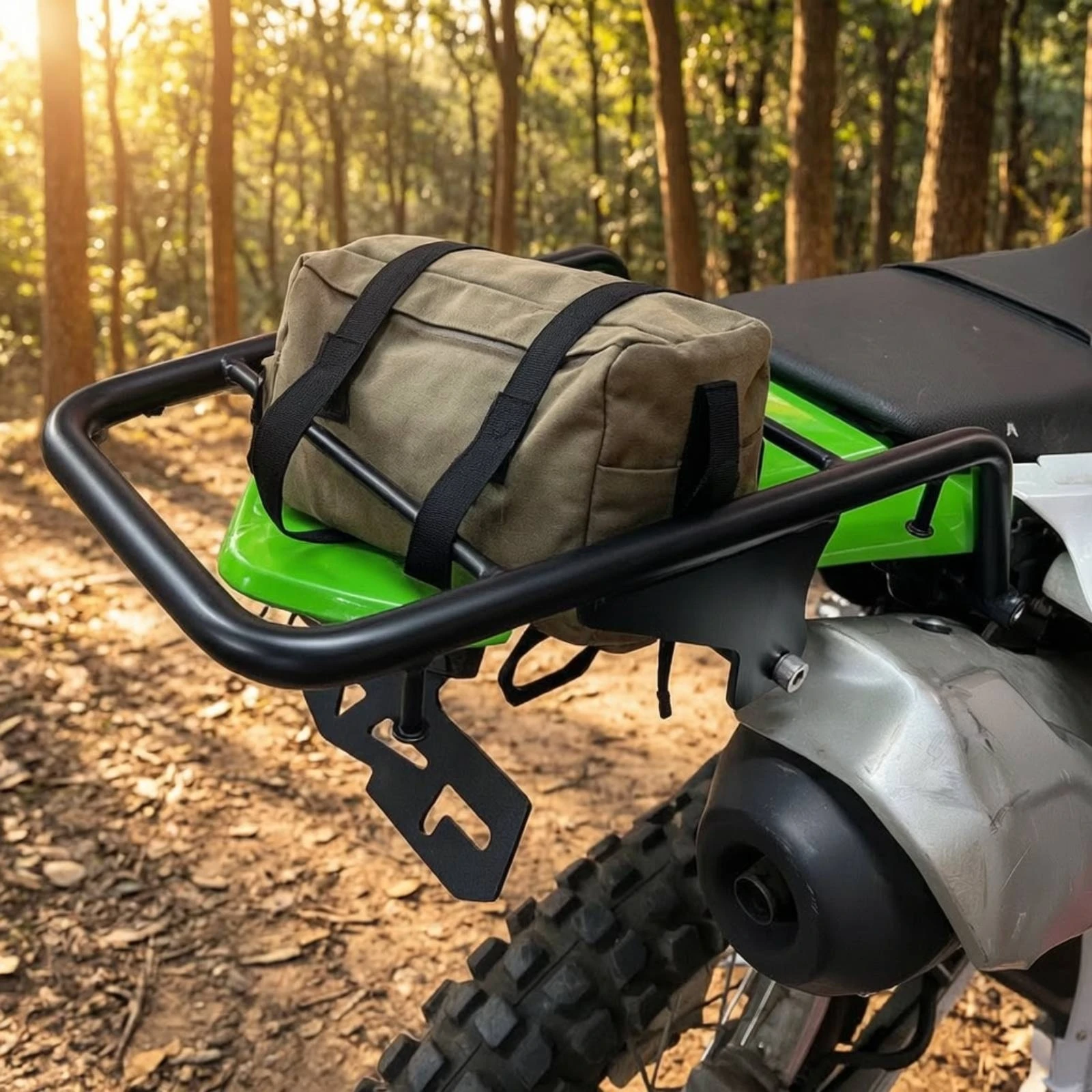 Motorcycle Rear Cargo Rack Cylindrical Motorcycle Rear Luggage Rack Luggage Carrier Stable Rust Resistant for Motorcyclists