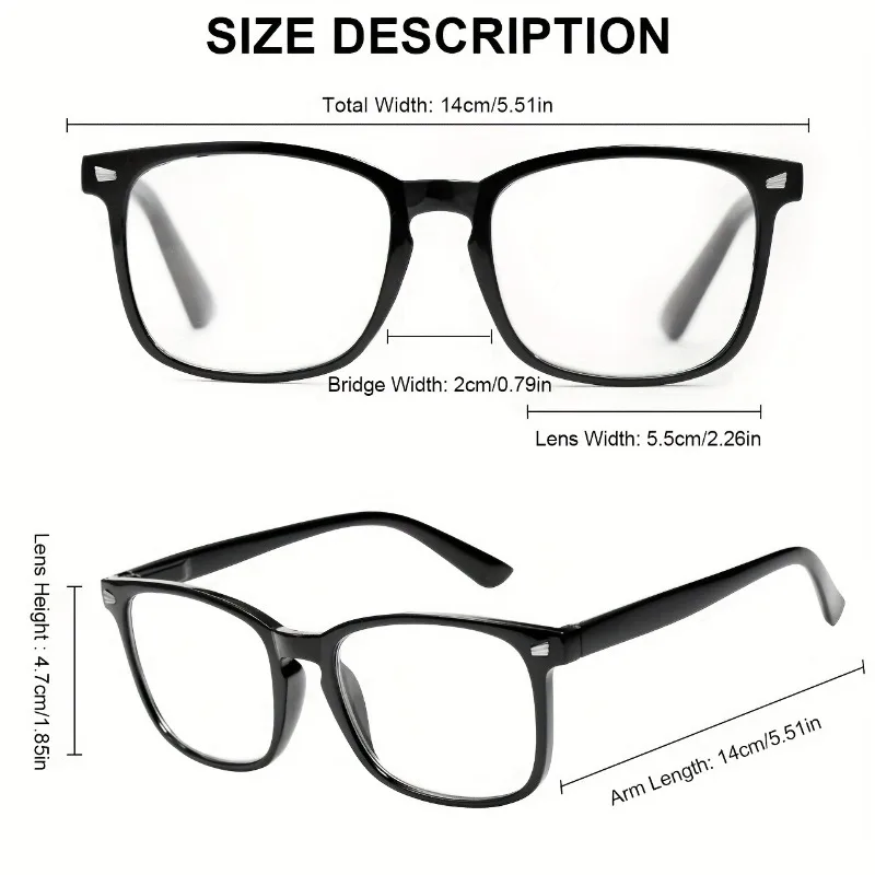 2-teiliges Set, einfache und vielseitige Anti-Blaulicht-Brille für Männer und Frauen – Detail 6