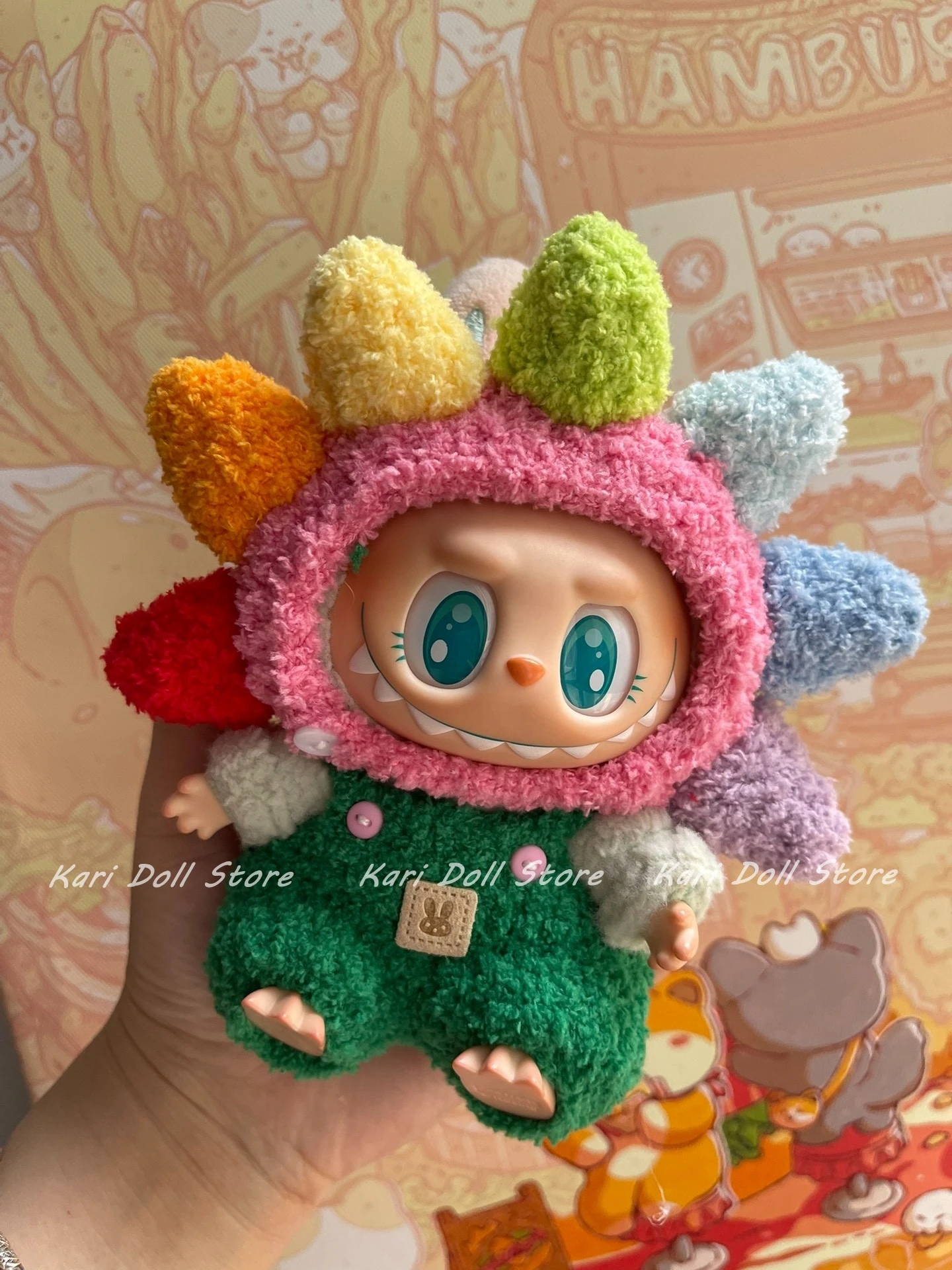 カラーストア　座りパーティー　二代目　手作りかぎ針編みひまわり　ラブブアクセサリー　服飾