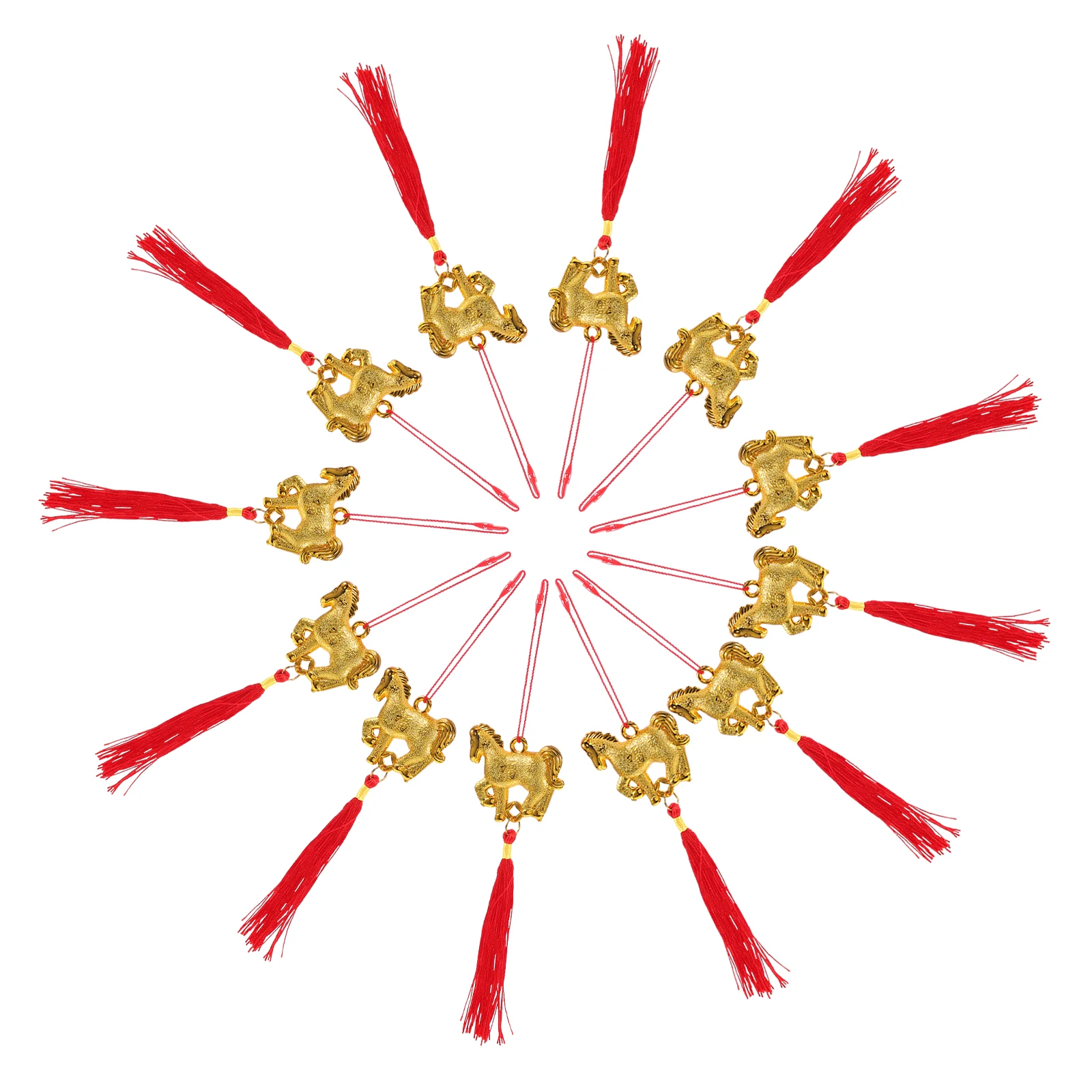 

12Pcs Chinese New Year Ornaments Spring Festival Decoration Pendant Miniature Hanging Decor Indoor Outdoor Festive Party