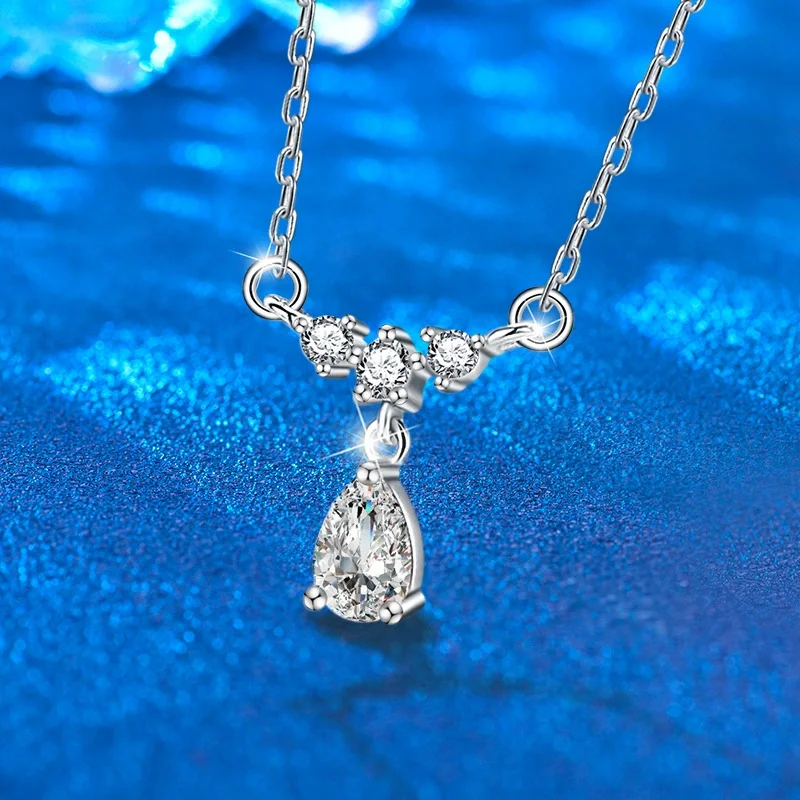

ZFSILVER женское модное серебряное ожерелье с кисточками в форме капли воды, классическое модное серебро S925, муассанит, аксессуары, ювелирные изделия, подарки XMZ066
