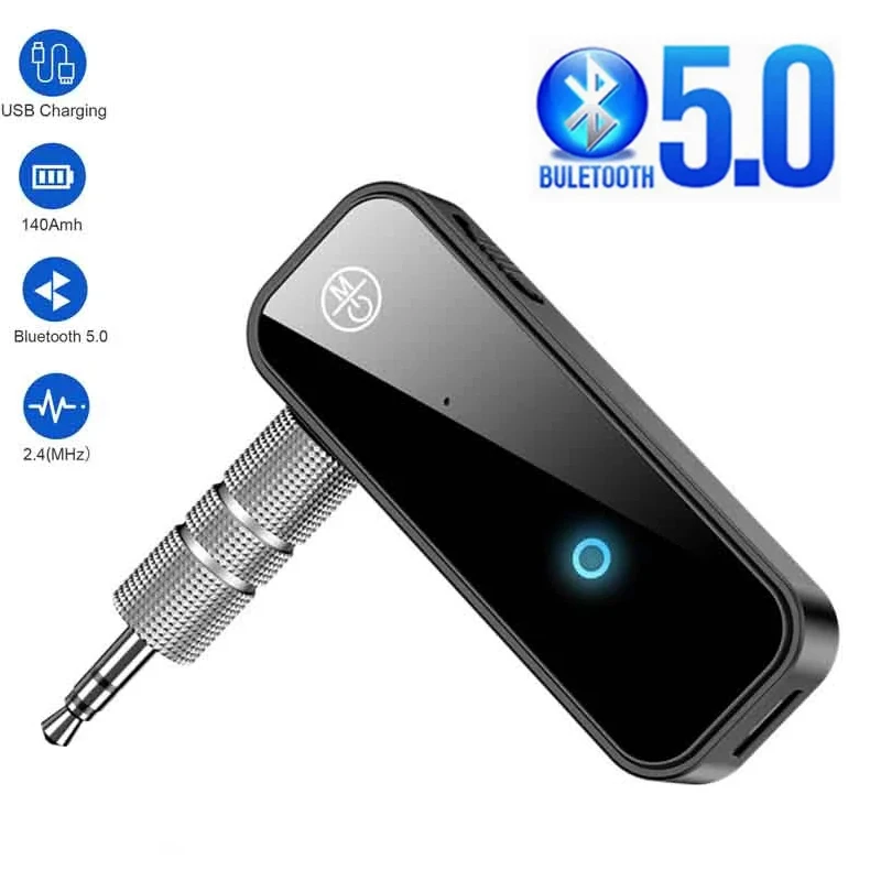 Ricevitore trasmettitore Bluetooth 5.0 adattatore Wireless Jack 2 in 1 adattatore Audio AUX 3.5 per musica Audio per auto auricolare vivavoce Aux