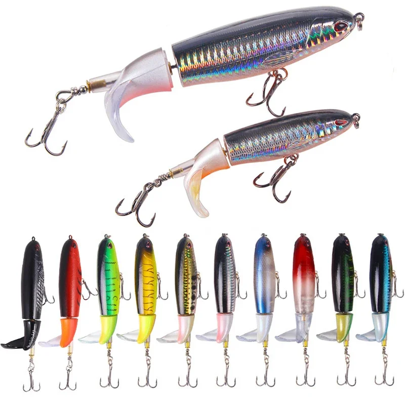 

EASYFISH 13g 15g 35g Popper Propeller Topwater Fishing Lure Artificial Bait Hard Crankbait Wobblers Rotating Tail Fishing Tackle