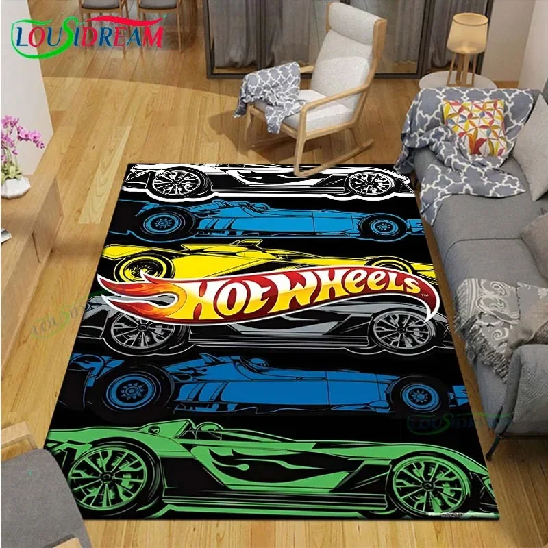 

3D Fashion Cartoon Hot W-Wheels Printed Carpet Living Room Anti-Skid Area Rug Kids Bedroom Mats Yoga Mat Carpet Decor