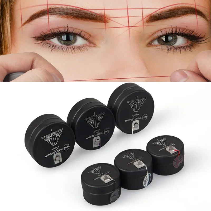 1pcs Microblading Mapping String Eyebrow Pre-Inked Thread Mapping Brows Marker Line White Permanent Makeup Tattoo Dyeing 10/20m