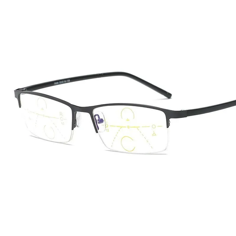 2023 Ultra Light Antifatigue Progressive Multifocal Commercial Reading Glasses Men Bifocal Intelligence Diopter Glasses image 3
