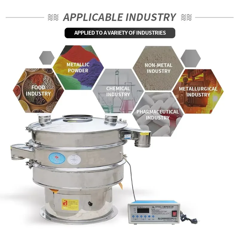 Customized High Precision Circular Vibrating Screen Stainless Steel Vibration Sifter Motor Driven Powder Separator