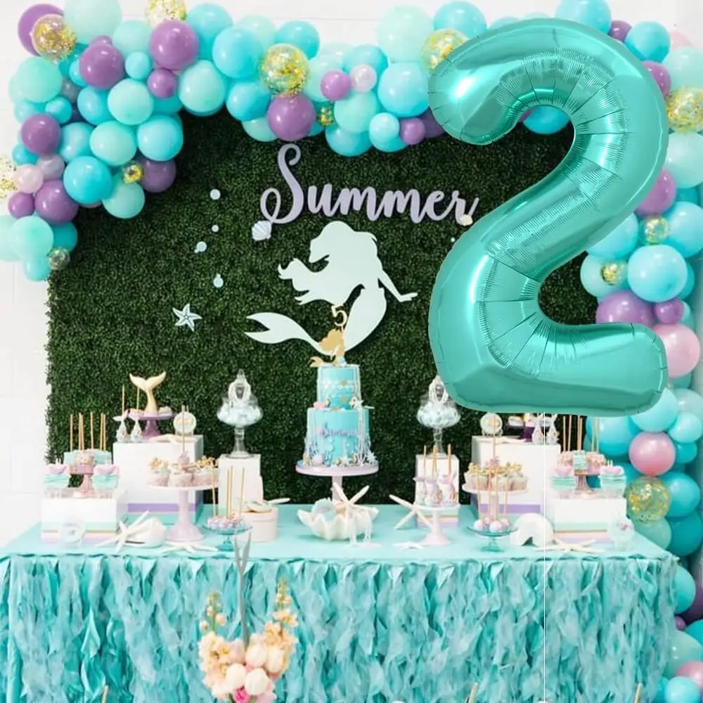 40Inch Giant Turquoise Blue Number Balloons Diy Baby Shower Birthday Party Decorations Supplies Photo Props Helium Balloon