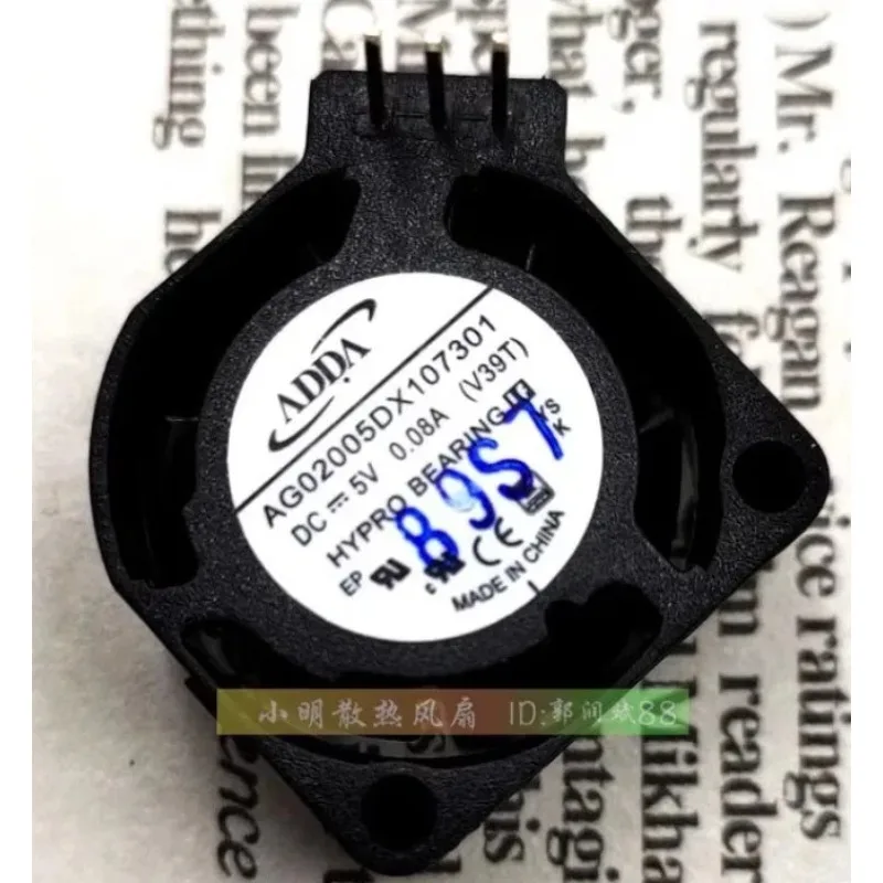 

New Cooler Fan for ADDA AG02005DX107301 Hydraulic Bearing 5V 0.08A 2010 2CM Micro Silent Cooling Fan 20*20*10MM