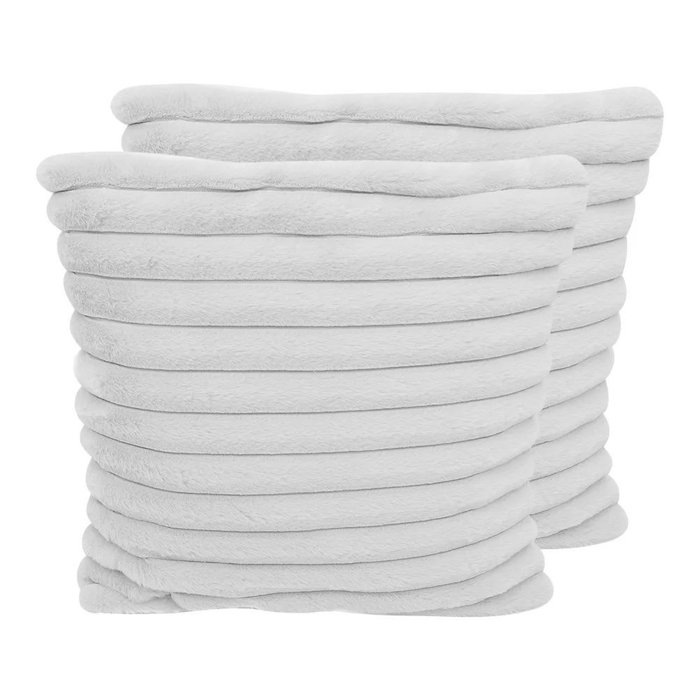 

2pcs 45x45cm Simulated Rabbit Hair Pillow Covers Soft Decorative Cushion Cases for Living Room Comfortable Removable Home