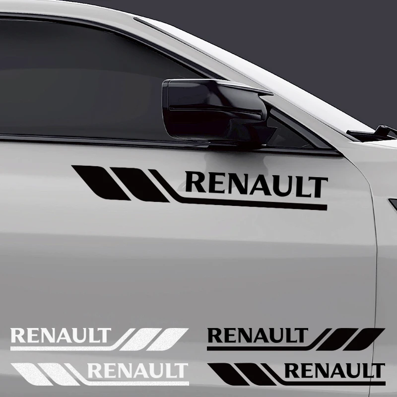 Car Side Stripe Racing DIY Vinyl Skirt Car Sticker Decal For Renault Sport Flag Renault Clio Cup RS Accessories Megane Logan