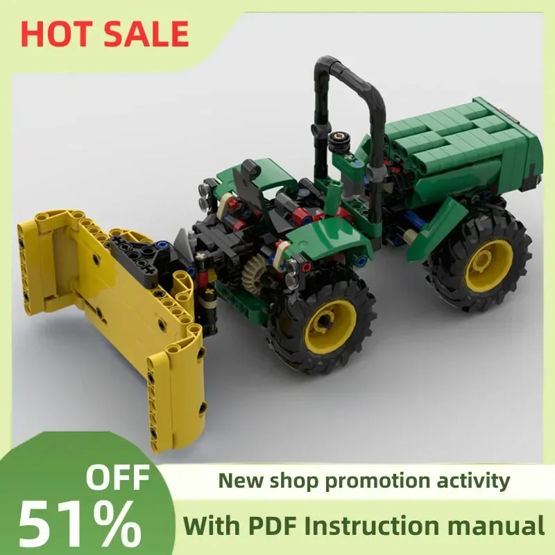 

New Farm Moc-42136 Tractor with Silage Blade Tipper Trailer Model Creative Ideas Kid Toys Birthday Gift Technology Custom Puzzle