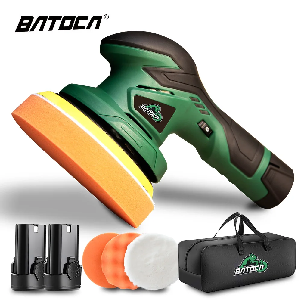 BATOCA Car Cordless Polishing Machine Car 12V Wireless Polisher Eccentric Machine Lithium 2.0Ah Battery Buffer