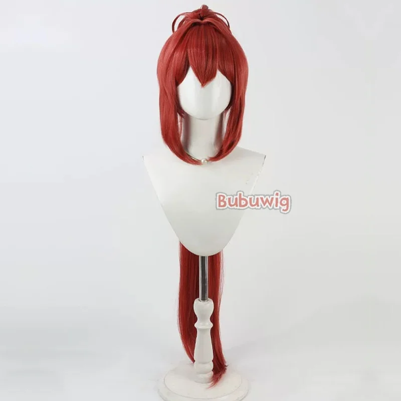 Bubuwig Synthetic Hair Rapi Cosplay Wigs Nikke The Goddess of Victory Rapi 100cm Long Straight Red Ponytail Wig Heat Resistant
