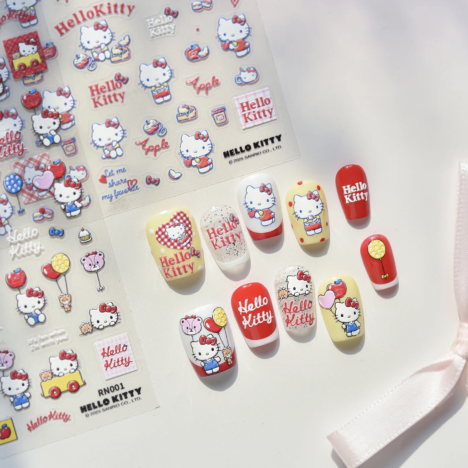 1 قطعة Tomoni الكرتون سانريو ملصقات الأظافر مرحبا كيتي مستلزمات الأظافر الشارات Kawaii KeroKeroKeroppi مسمار ملصقات الزخرفية