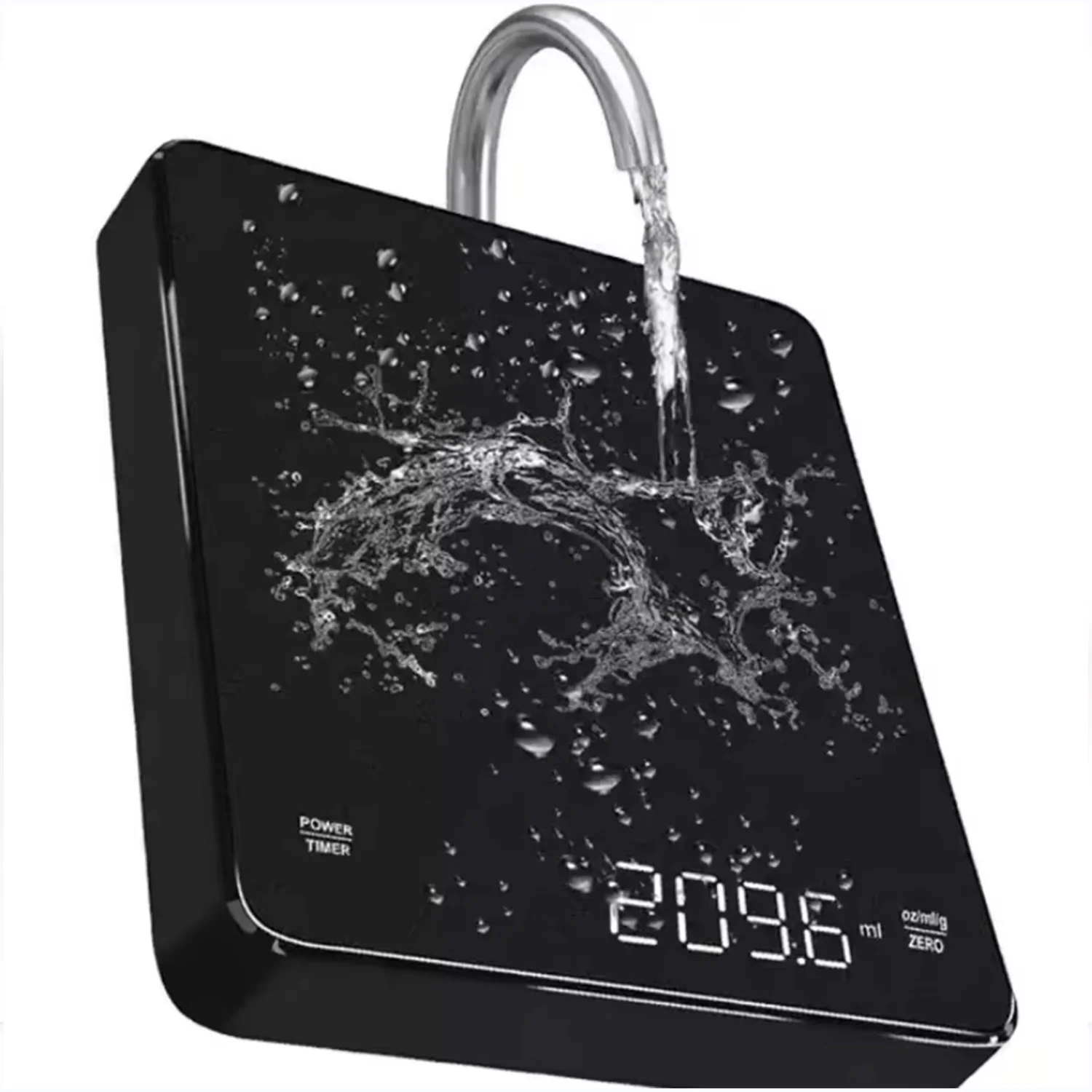 أحدث 2026 نموذج مخزن مرآة سوداء صغيرة جديدة قهوة اسبريسو مقياس المطبخ مع الوقت USB مقياس رقمي خفيف الوزن #6