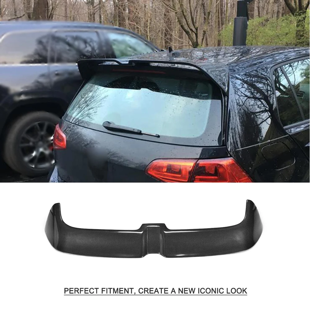 Carbon Fiber Car Rear Trunk Spoiler Wing for Volkswagen VW Golf 7 VII MK7 7.5 GTI R 2014-2019 ABS Roof Window Boot Lip Spoiler