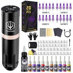 Tattoo Kit LASTJUDG Wireless Tattoo Pen Kit For Permanent Makeup Tattoo Machine Kit Hot New Tattoo Power Supply Tattoo Pen Kit
