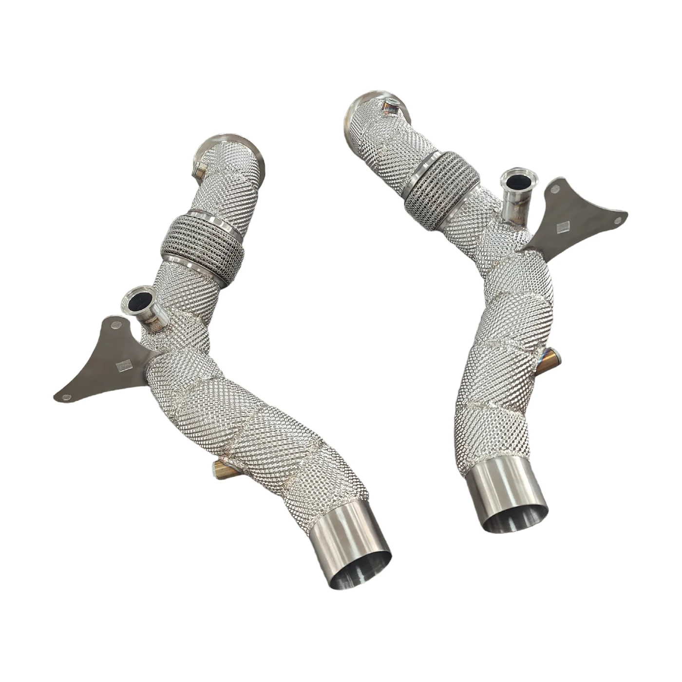 

AKS Stainless Steel Heatshield Downpipe For Ferrari F8 Downpipe