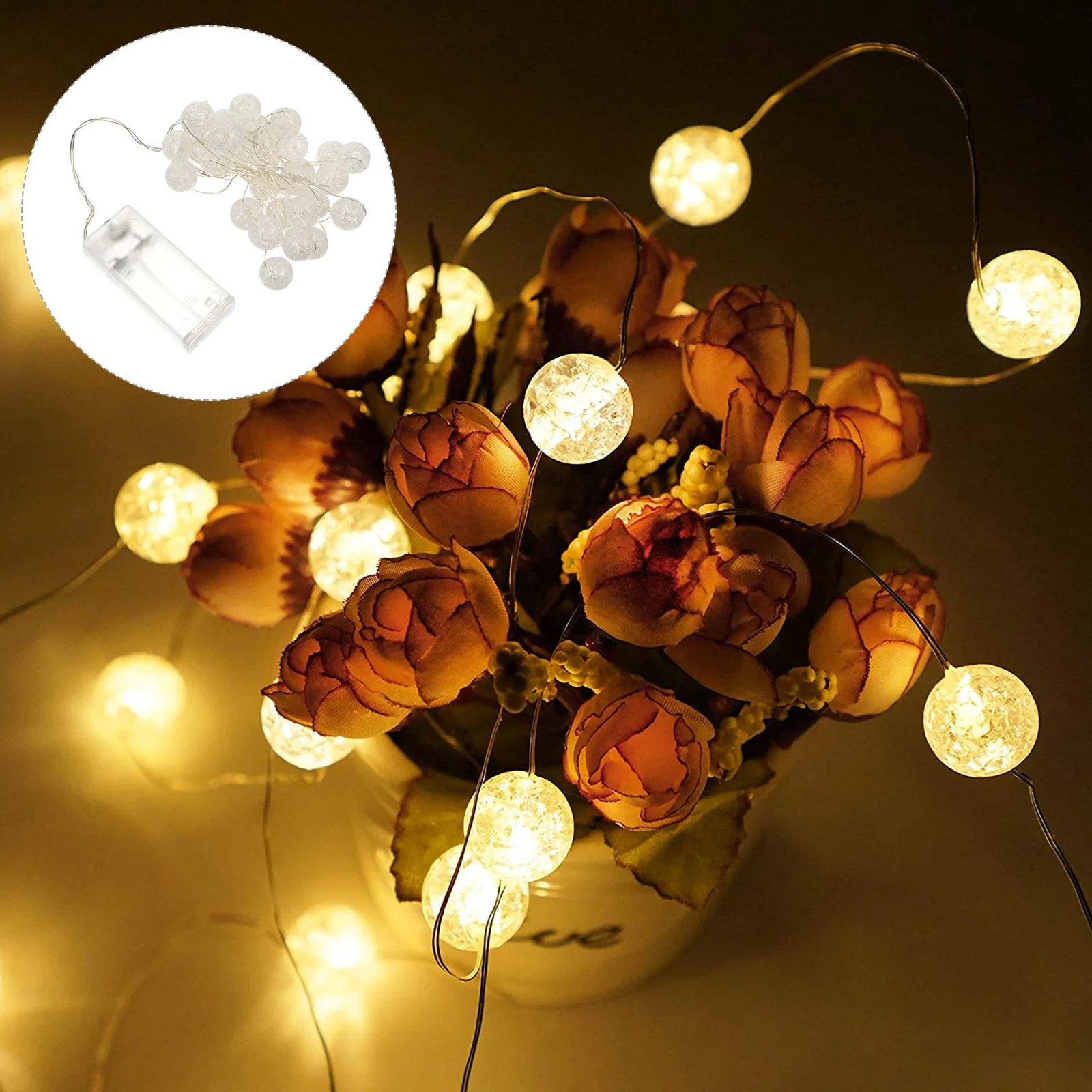 أضواء سلسلة LED غلوب كراكل الكرة الجنية أضواء الدافئة الأبيض الإضاءة للداخلية في الهواء الطلق حفل زفاف عيد الميلاد