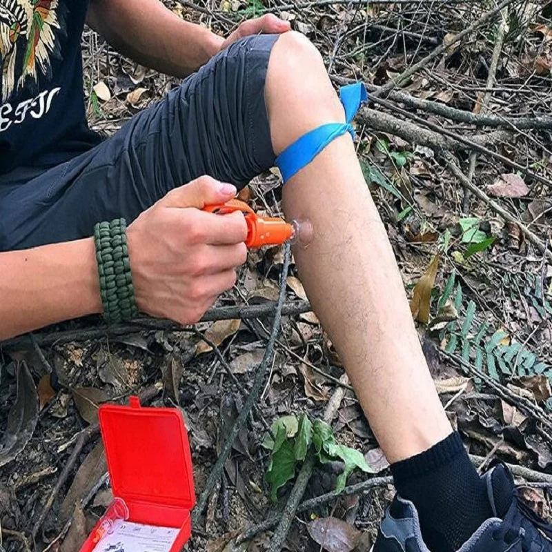 Ferramenta de segurança de emergência para resgate de sobrevivência ao ar livre, kit de primeiros socorros, vipers selvagens, extrator de vácuo de veneno mordido, equipamento de bomba