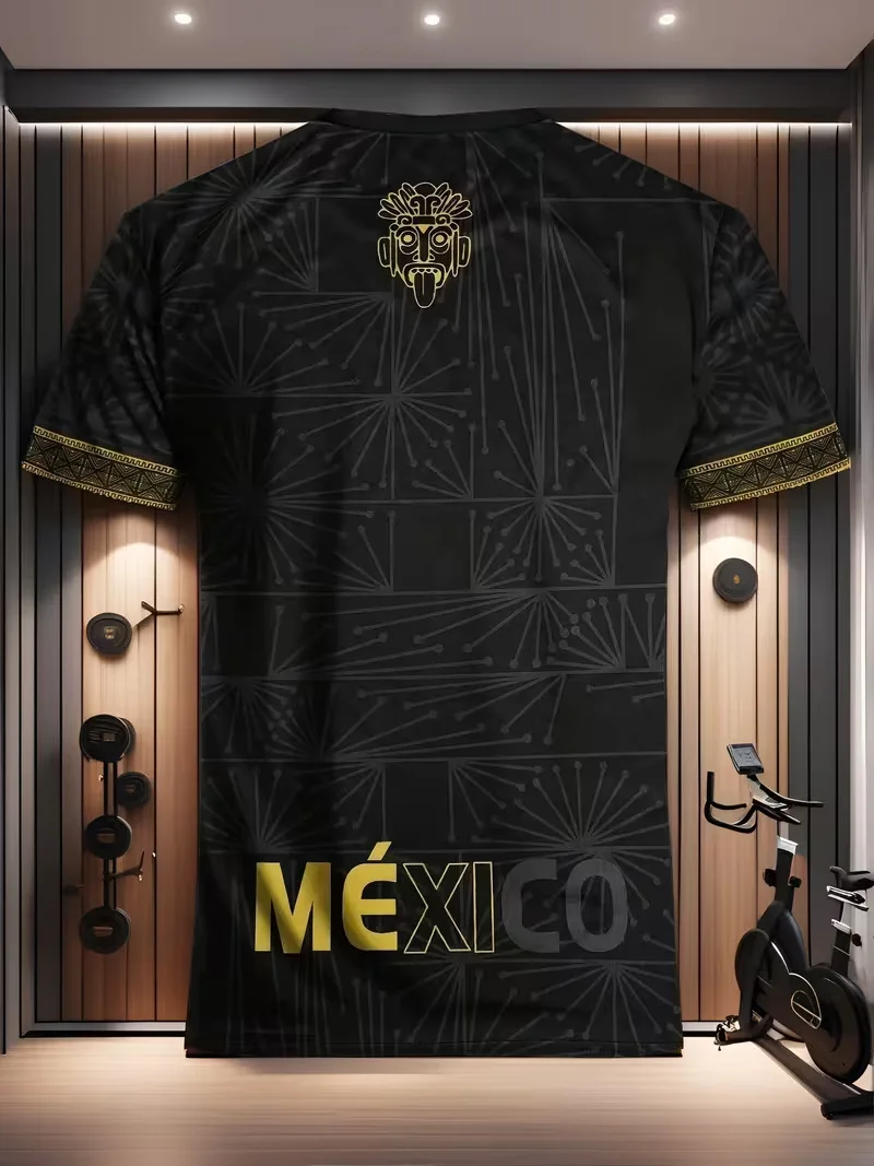 Mexico Men's Soccer Training Breathable Sports T-Shirt - Youth Round Neck Casual Fitness Shirt - Game Day Jersey - Trendy and Ve