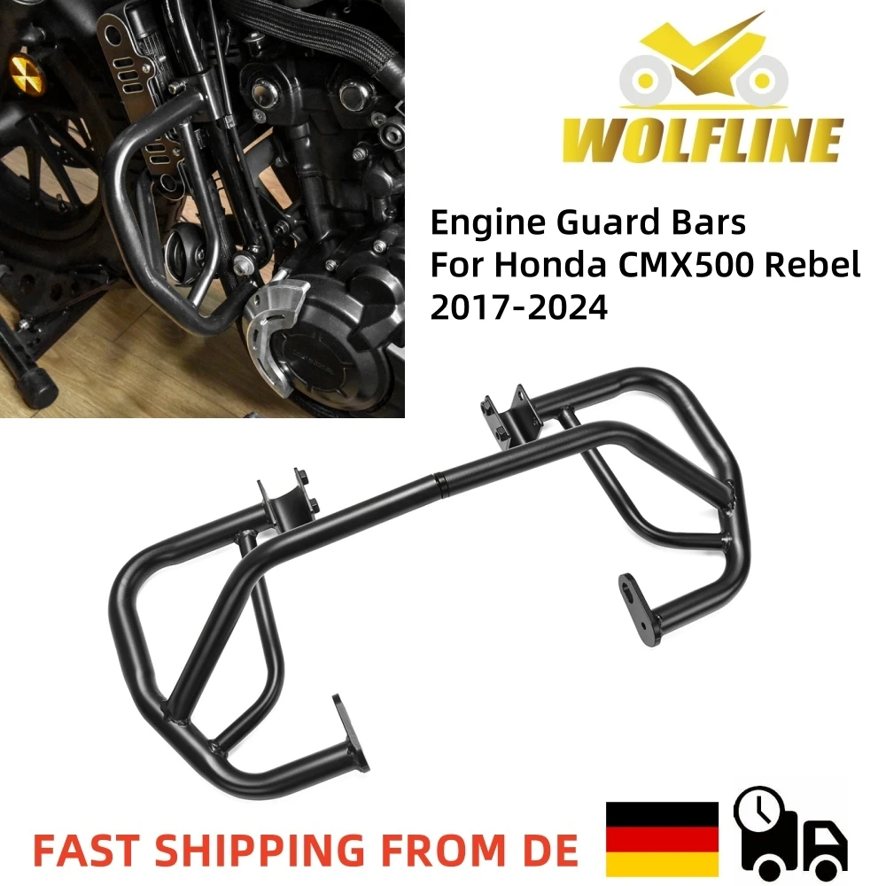 WOLFLINE per CMX500 Protezione Motore Paraurti Crash Bar per Honda Rebel CMX500 Highway Crash Bar Protezione Motore Telaio Paraurti 2017-2024