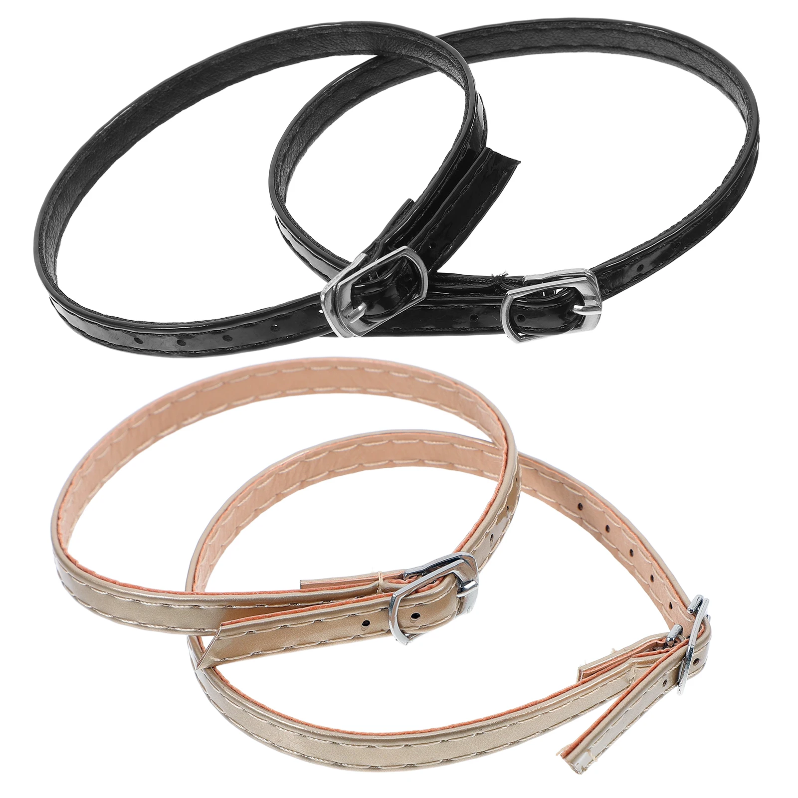 

2 пары черных, золотых сменных ремешков на щиколотке для каблуков, съемные аксессуары для повседневного использования, женский ремешок для обуви, фиксирующая пряжка