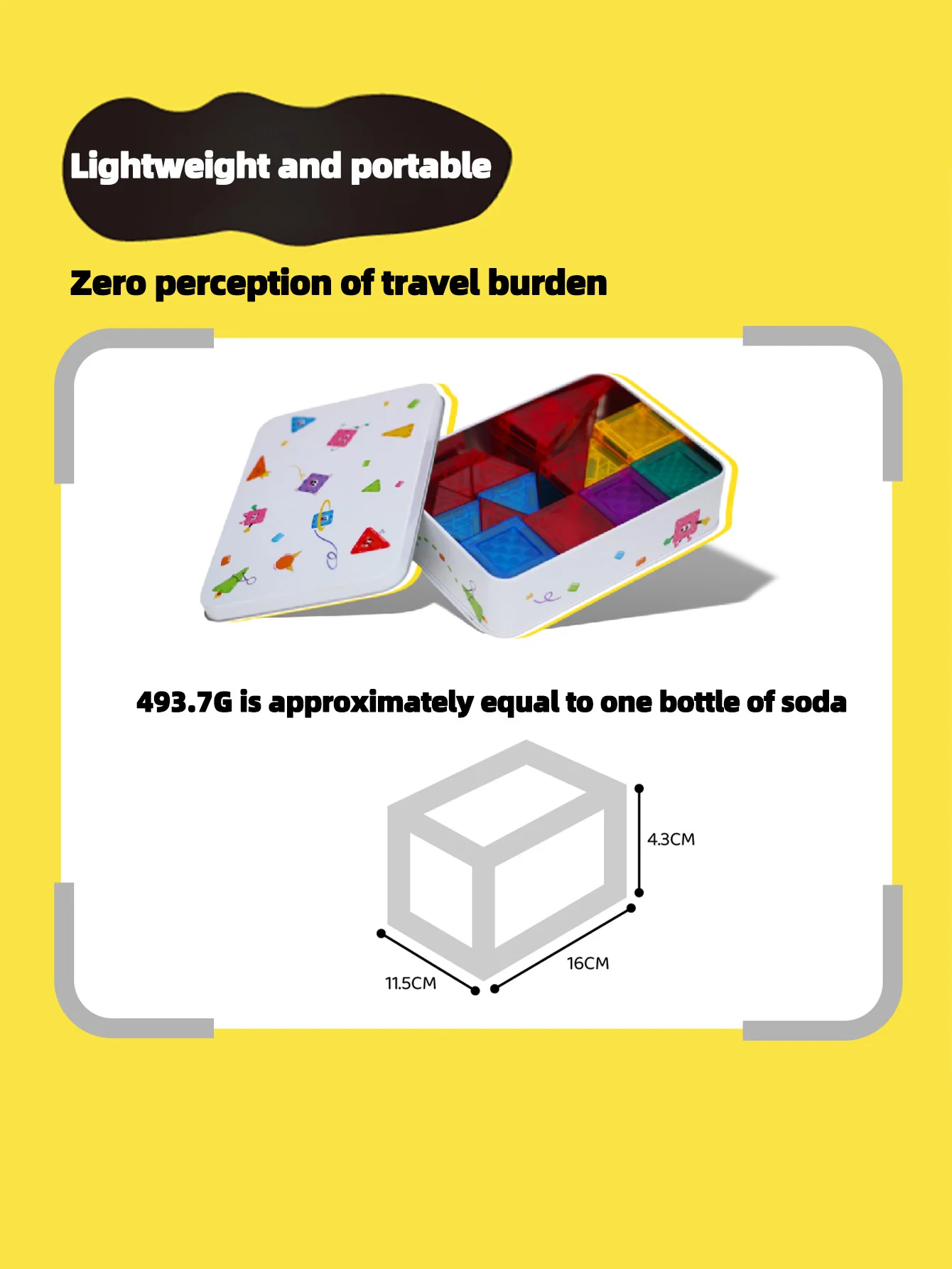مكعبات بناء مغناطيسية للأطفال مكونة من 56 قطعة (صندوق حديد)، طوب مغناطيسي محمول للاستخدام الخارجي، مثالية لهدايا أعياد الميلاد والكريسماس