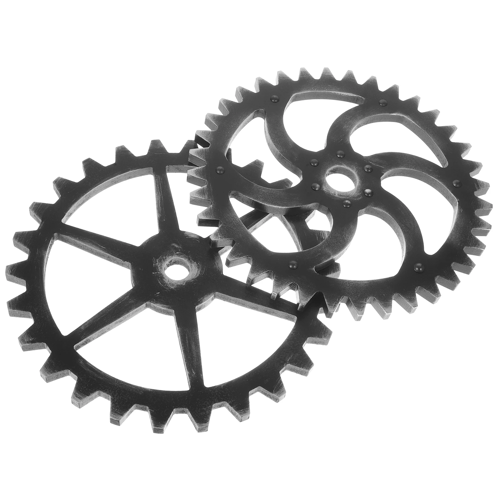 

2Pcs Vintage Industrial Style Toothed Gear Wall Decor Wooden Gear Decorations Home Bar Decor Supply Wall Ornament