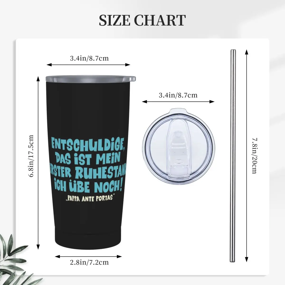 Loriot Pappa Ante Portas This Is My First Retirement Stainless Steel Tumbler Vacuum Insulated Mugs Thermal Cold Cups With Lid