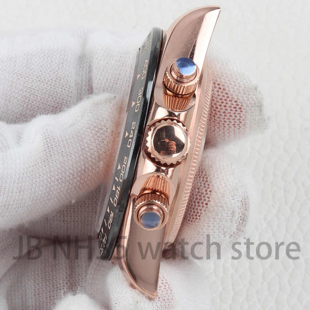 40MM Quartz Chronograph Stainless Steel Watch Case Sapphire Glass 100M Water-resistant For Seiko DAYTONA VK63 VK64 Movement view 4