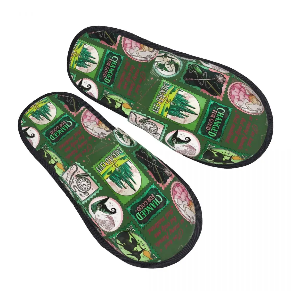 

Wicked Stamp Collection Changed Home Cotton Slippers Bedroom Soft Memory Foam Slides Non-skid