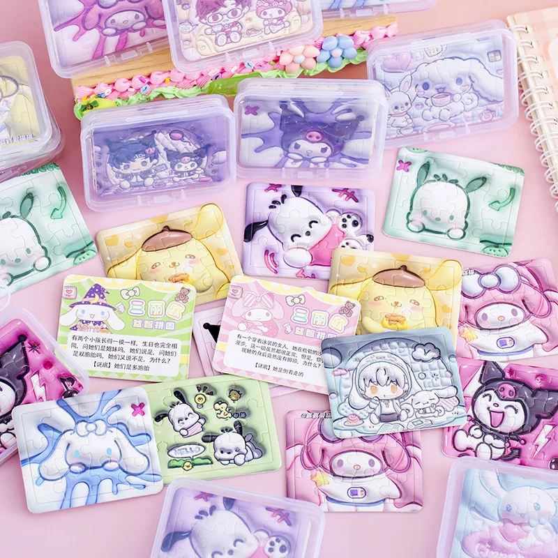 

5pcs/Box Puzzle Hello Kity My Meldy Figure Kurom Cinnamroll Cartoon Game Early Learning Educational Toys Kids Gift