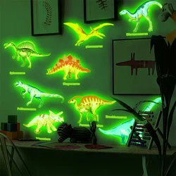 Dinosaur Wall Decals for Kids Room Glow in The Dark Removable Dino Glowing Luminous Stickers Girls and Boys Bedroom Decoration
