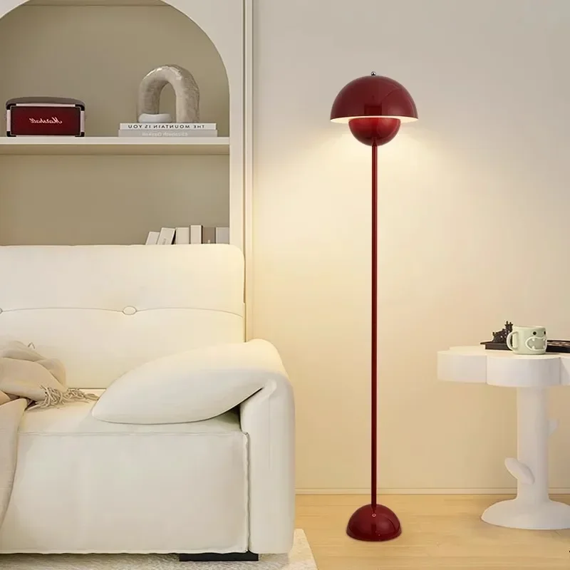 Nordic modern mushroom floor lamp living room sofa decoration retro style Light luxury bedroom bedside LED flower bud floor lamp