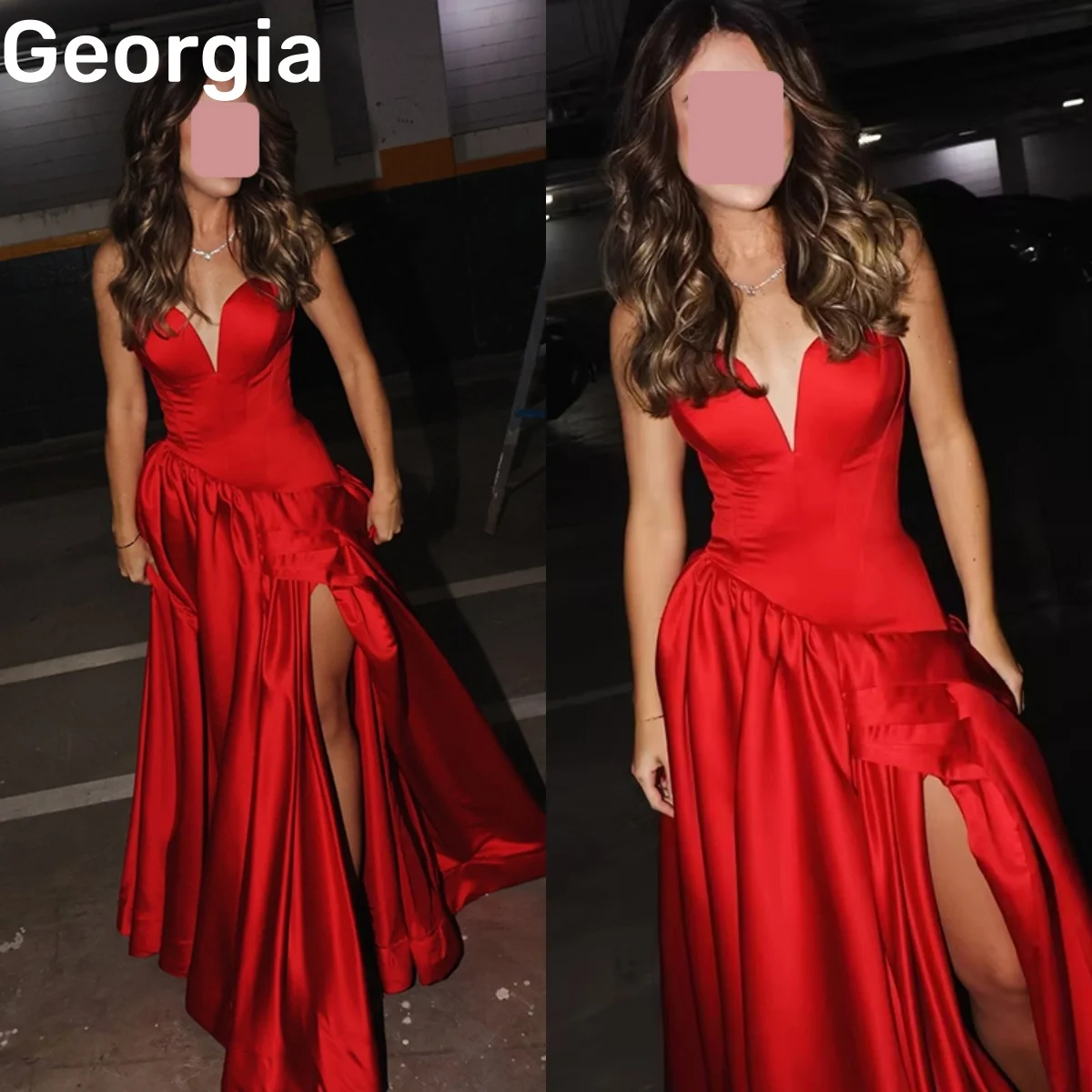 

Роскошные вечерние платья красного цвета на заказ, А-силуэт, с разрезом, вырезом «сердечко», длиной в пол, с рюшами, на молнии, без рукавов, для торжественных случаев