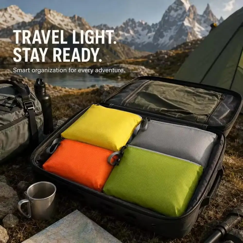 Ultralight Waterproof Travel Storage Bag Silicone Coated Nylon Organizer Pouch Clip On Camping Hiking Backpack Gear Packing Bag