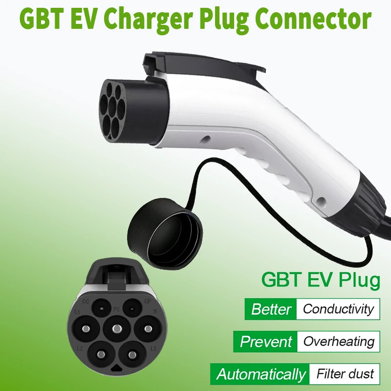 WUFEN GBT EV Charger Male Plug 16A/ 32A Electric Car Charging Gun Head IP54 Watrtproof 3.5kw /7kw/11kw /22kw EV Charger GBT Plug