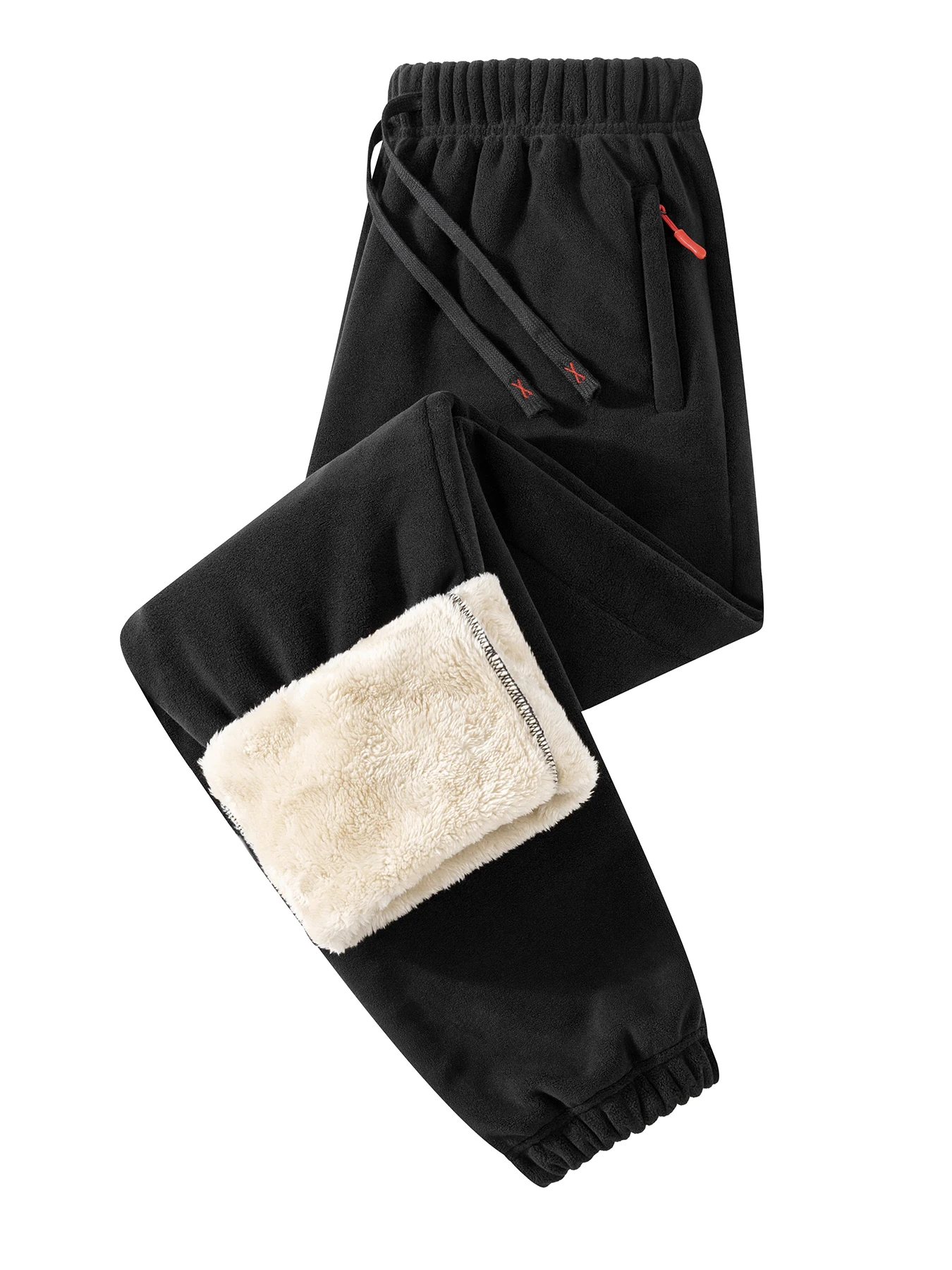 

Пара зимних мужских спортивных штанов для активного отдыха, теплые мужские повседневные спортивные штаны на флисовой подкладке, спортивные брюки с эластичными манжетами, карманы на молнии, нейлоновая и спандекс, подходят для бега, тренировок, велоспорта, 