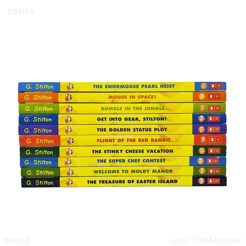 10 Books Geronimo Stilton 51-60 Mouse Reporter Humor Adventure Explore Brave Comic Fiction Child Kids English Picture StorybookE